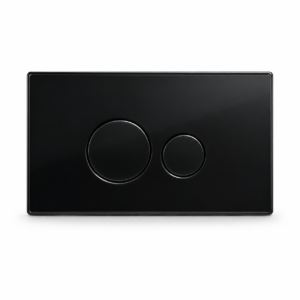 modern black dual button flush plate
