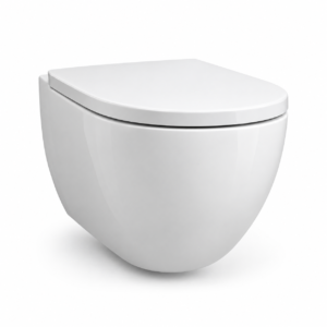 modern floating toilet on white